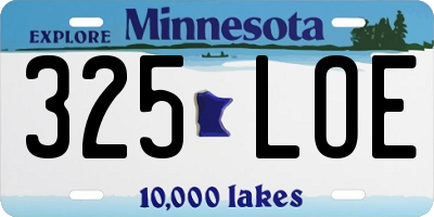 MN license plate 325LOE