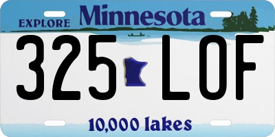 MN license plate 325LOF
