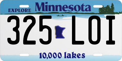 MN license plate 325LOI