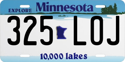 MN license plate 325LOJ