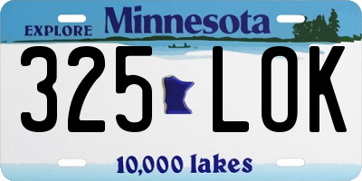 MN license plate 325LOK