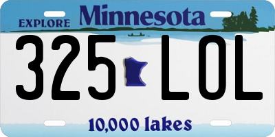 MN license plate 325LOL