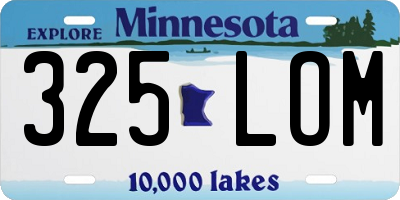 MN license plate 325LOM