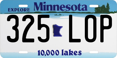 MN license plate 325LOP