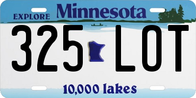 MN license plate 325LOT