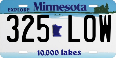 MN license plate 325LOW