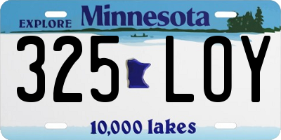 MN license plate 325LOY