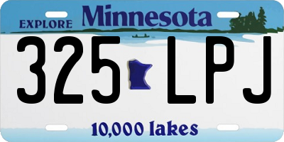 MN license plate 325LPJ