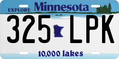 MN license plate 325LPK