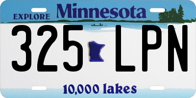 MN license plate 325LPN