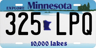 MN license plate 325LPQ