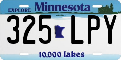 MN license plate 325LPY