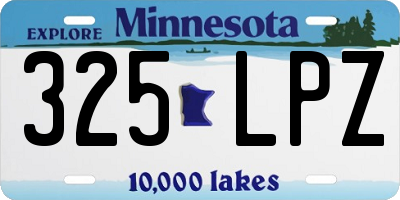 MN license plate 325LPZ