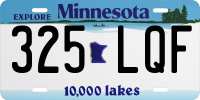 MN license plate 325LQF