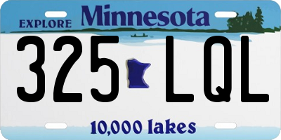 MN license plate 325LQL