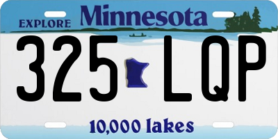 MN license plate 325LQP