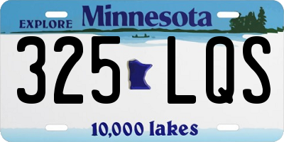 MN license plate 325LQS