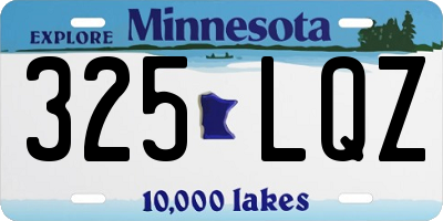 MN license plate 325LQZ
