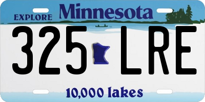 MN license plate 325LRE