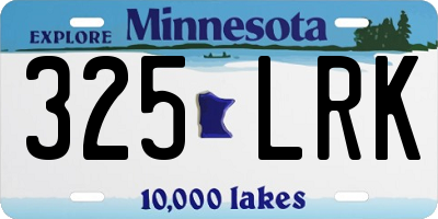 MN license plate 325LRK