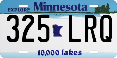 MN license plate 325LRQ