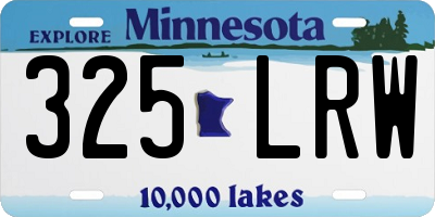 MN license plate 325LRW
