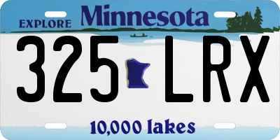 MN license plate 325LRX