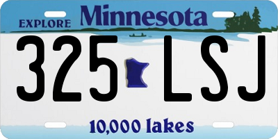 MN license plate 325LSJ