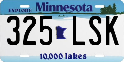 MN license plate 325LSK