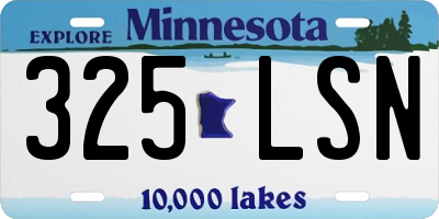 MN license plate 325LSN