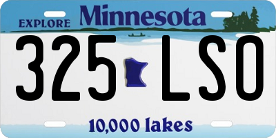 MN license plate 325LSO