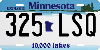 MN license plate 325LSQ