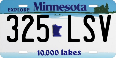 MN license plate 325LSV