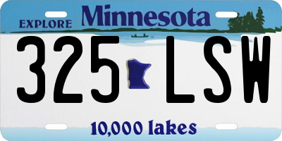 MN license plate 325LSW