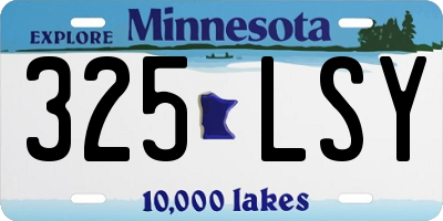 MN license plate 325LSY