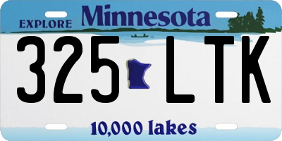 MN license plate 325LTK