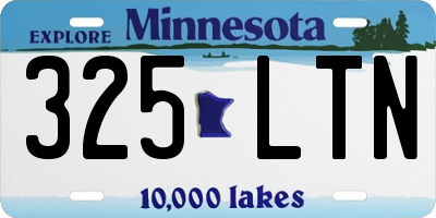 MN license plate 325LTN