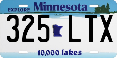 MN license plate 325LTX