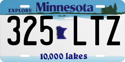 MN license plate 325LTZ