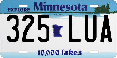 MN license plate 325LUA