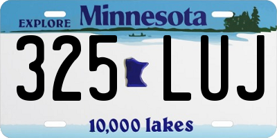 MN license plate 325LUJ