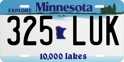 MN license plate 325LUK