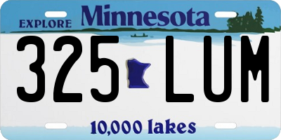 MN license plate 325LUM