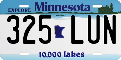 MN license plate 325LUN