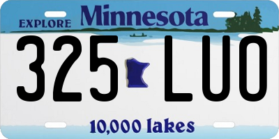 MN license plate 325LUO