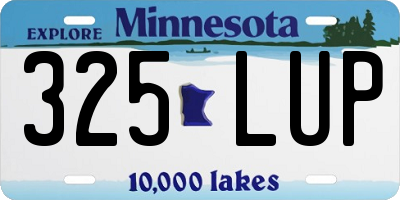 MN license plate 325LUP