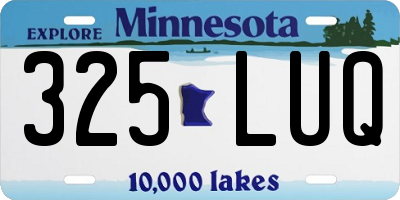 MN license plate 325LUQ