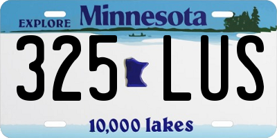 MN license plate 325LUS