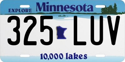 MN license plate 325LUV