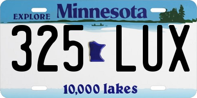 MN license plate 325LUX
